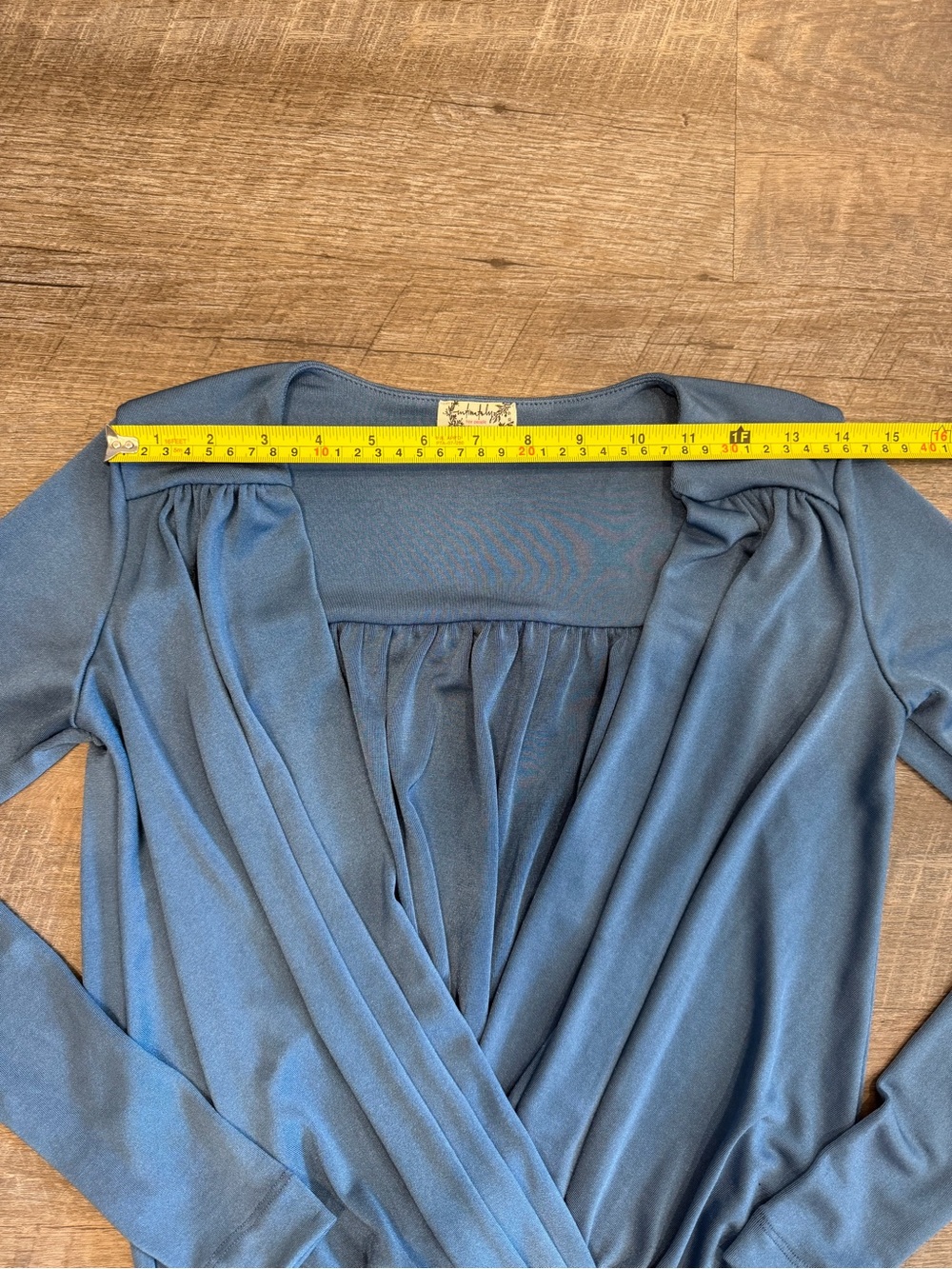 Free People Turnt Bodysuit Copenhagen Blue XS Wrap Long Sleeve Going Out NWOT - Picture 8 of 9